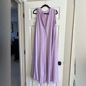 Purple waffle knit jumpsuit NWOT